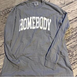 “HOMEBODY” comfort colors garment dyed long sleeve graphic T\shirt size large